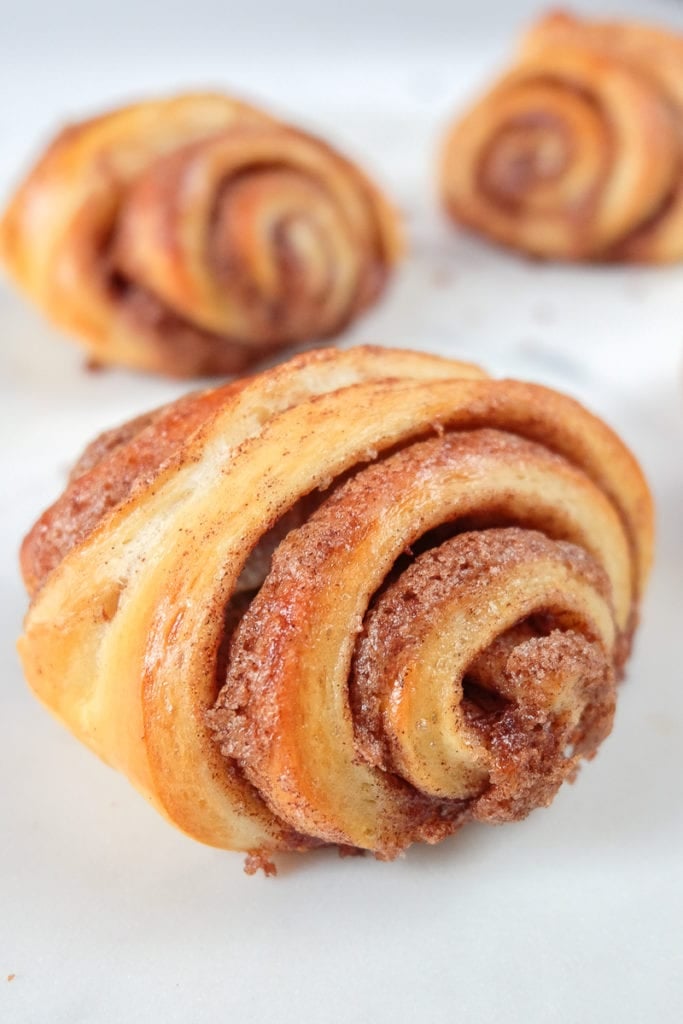 german franzbrotchen on white marble counter top
