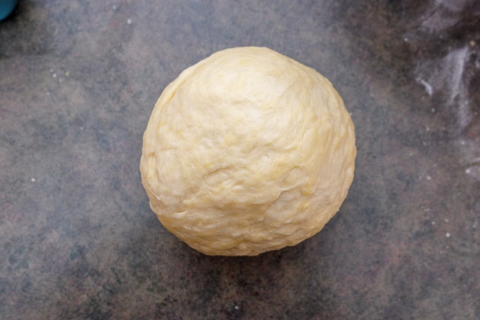ball of dough on counter top