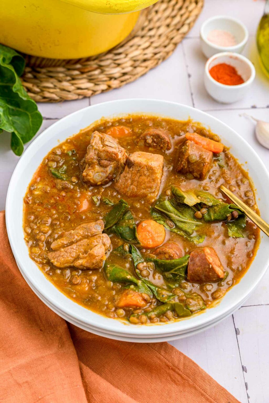 Spanish Lentil Stew w/ Chorizo & Pork Ribs - Recipes From Europe