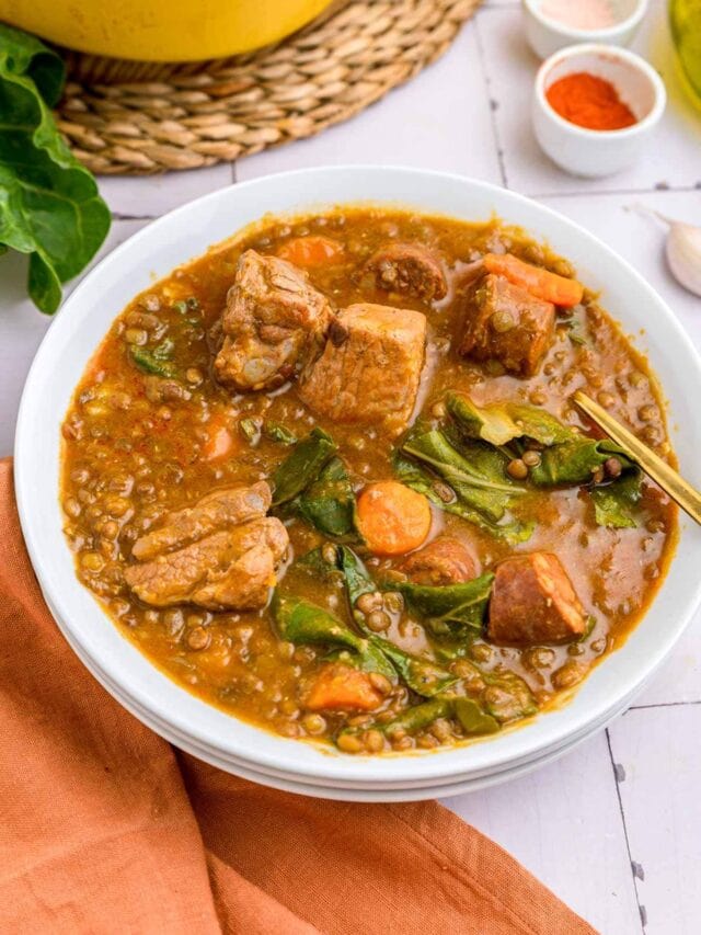 Spanish Lentil Stew w/ Chorizo & Pork Ribs